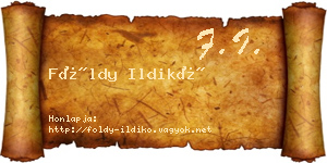 Földy Ildikó névjegykártya