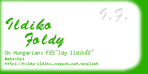 ildiko foldy business card